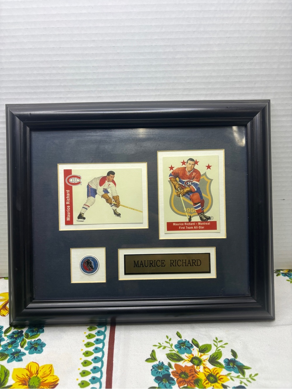 Maurice Richard Montreal Canadiens 2 Card Hockey Memorabilia Collector Frame